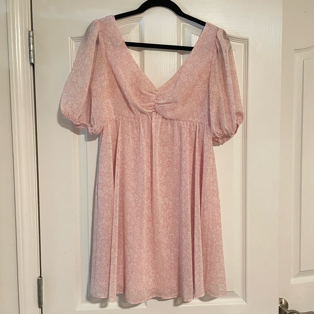 pink floral mini/midi dress
